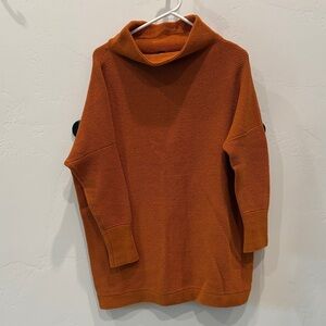 Free People Ottoman Slouchy Tunic Rust Cowl Neck Sweater